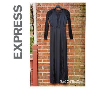 Express | Black Lace Gothic Maxi Dress